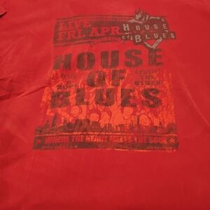 Authentic House Of Blues Las Vegas T-shirt Size XXL Red In Color